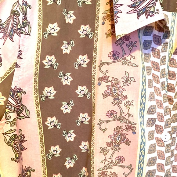 Christopher & Banks Paisley Floral Button Up Shirt Large - Picture 3 of 8